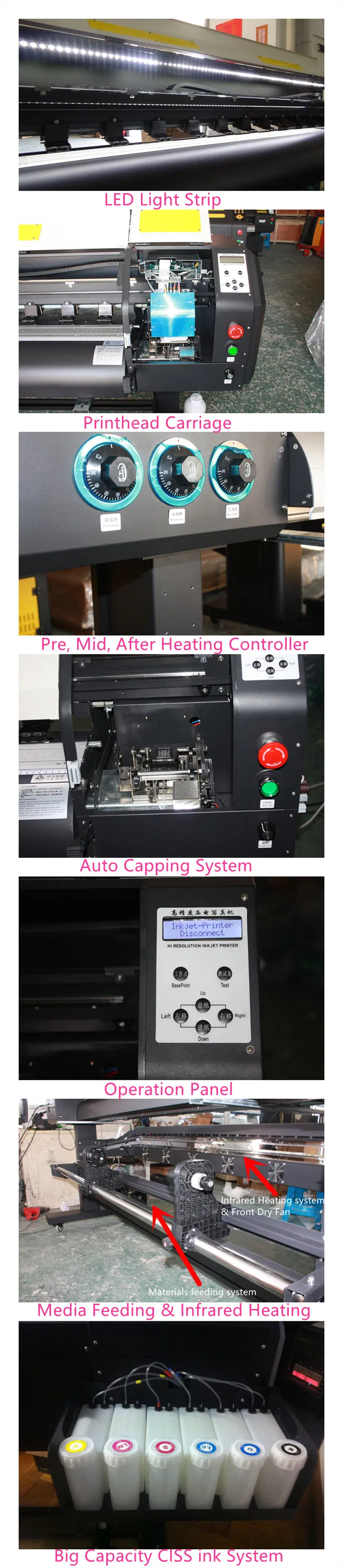 1.6m Dx5 / Dx7 / XP600 Digital Inkjet Eco Solvent Tarpaulin Printing Printer Plotter Price