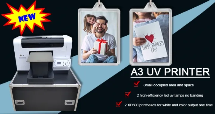 2 Dx11 Heads UV Flatbed Printer Small Digital Key Ring Printing Machine