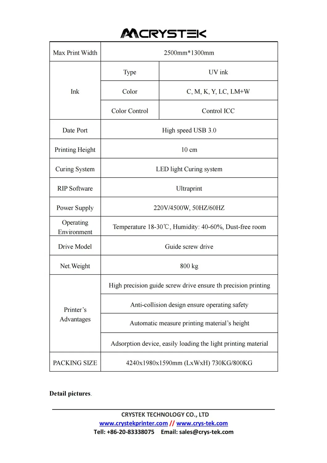 2513 UV Flatbed Printer Toshiba CE4 Ricoh Gen6 Printhead