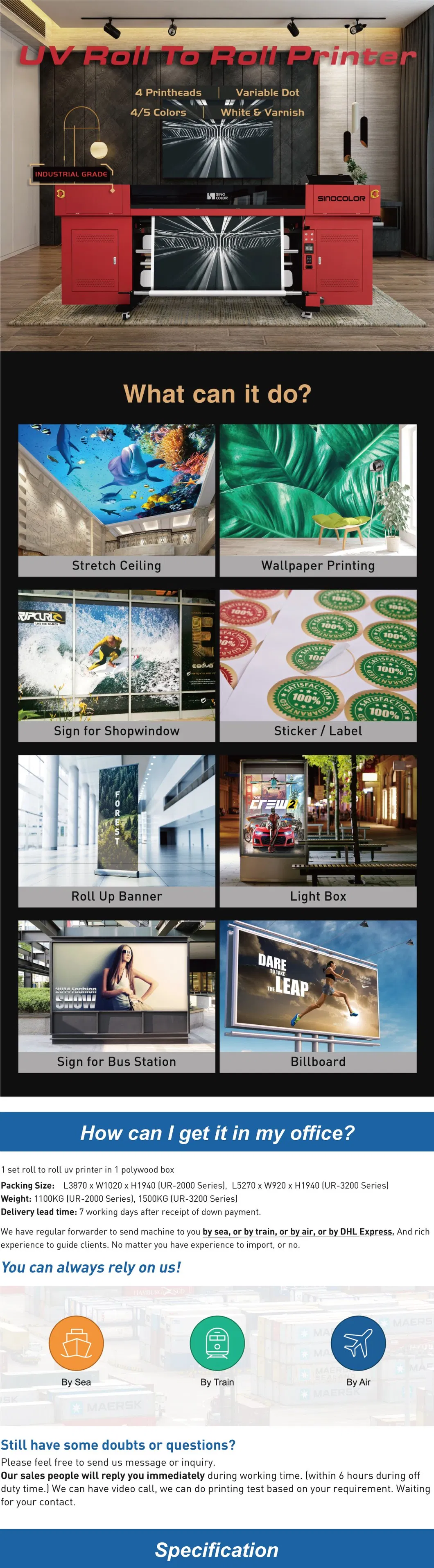 2m 3.2m High Resolution Industrial UV Roll to Roll Printer with I3200 Gen5 Printing Backlit Film