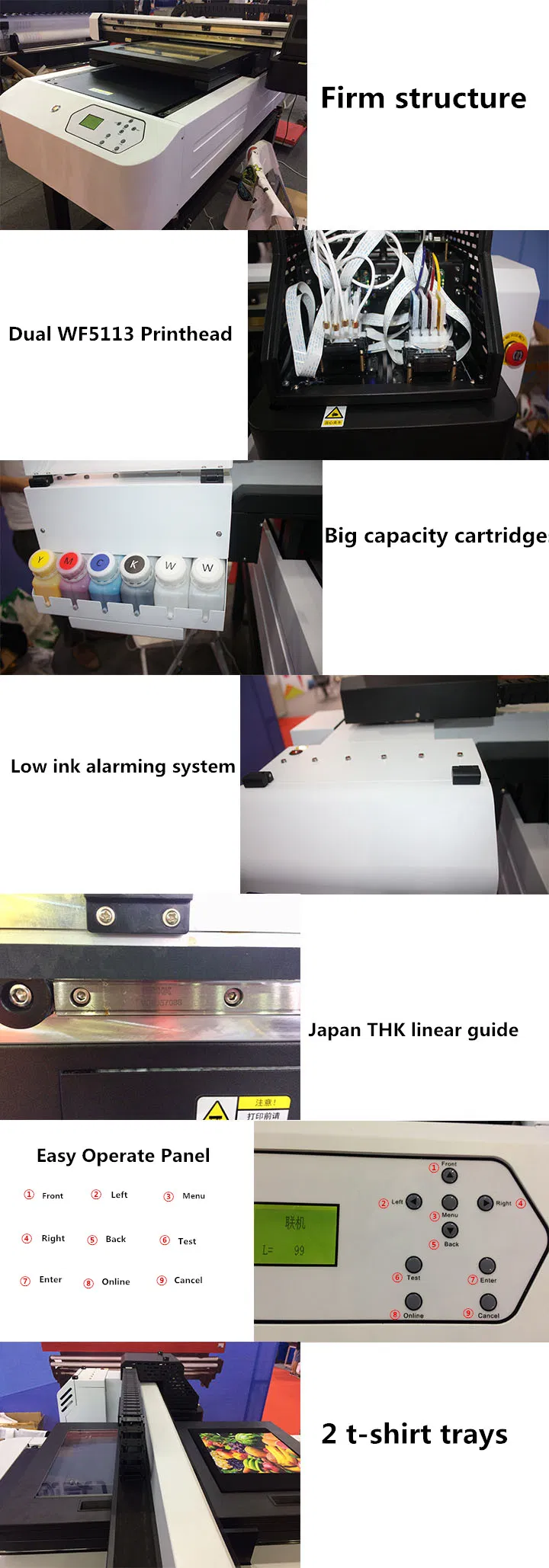 6090 XP600 Wf5113 Direct to Textile Printing Machine on Clothes with Free 2 Platens