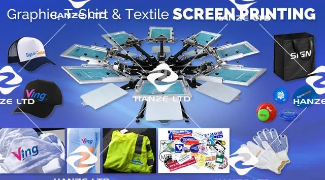 8 Color 8 Station Silk Screen Printing Machine Press