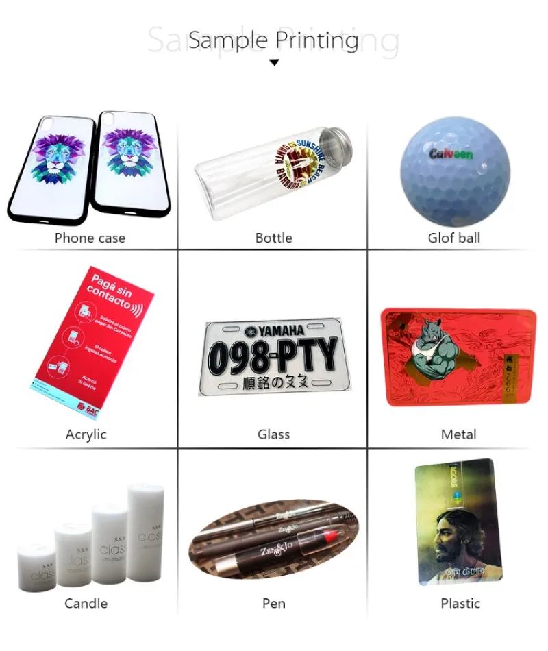 A4 UV Flatbed Printer for Phone Case, Cup, Bottle, Balls, Pen, Candle