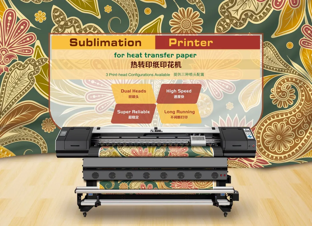 Best Dye Sublimation Printer for Heat Transfer Paper Wj-740c with Epson Dx8 Print Heads