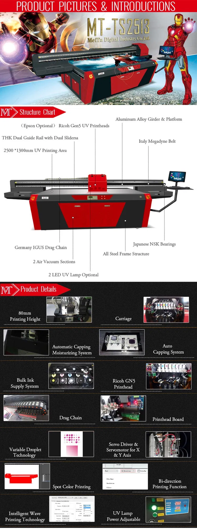 China Factory Price 1440 Dpi Adhesive Vinyl Acrylic Printer