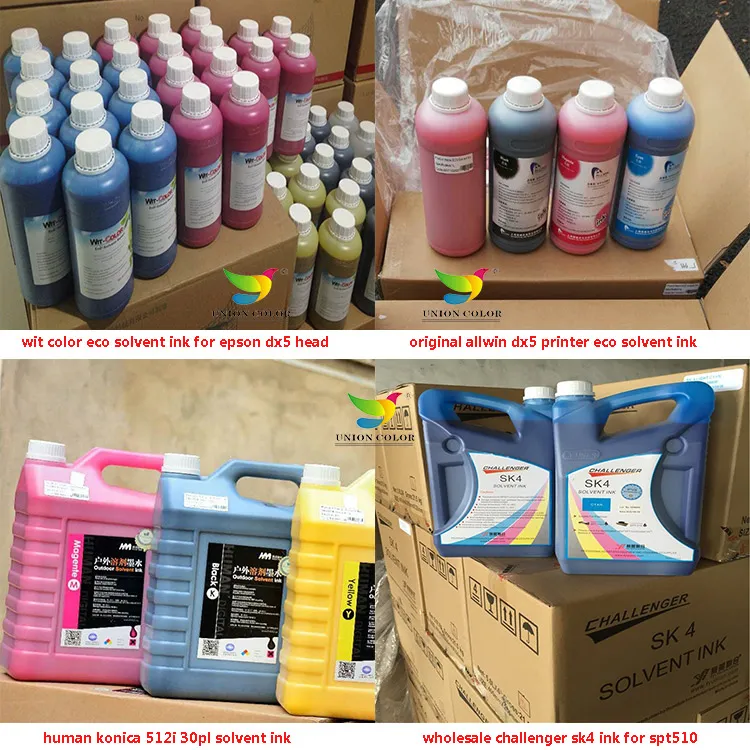 Cyan/Magenta//Yellow/Black Color Allwin Solvent Ink for Konica Head 512 42pl/35pl