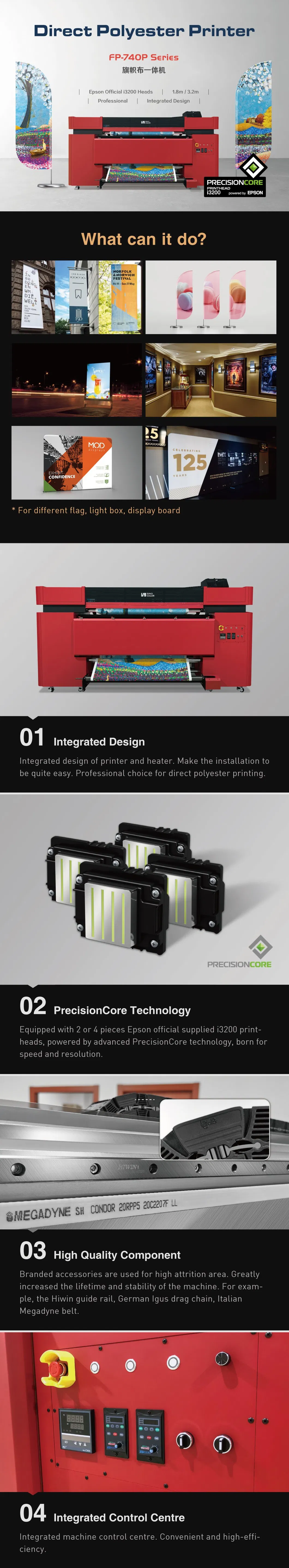 Manufacturer Direct Sale Cmyk Epson I3200 Heads 2400 Dpi Printer Machine for Fabric Polyester Cotton