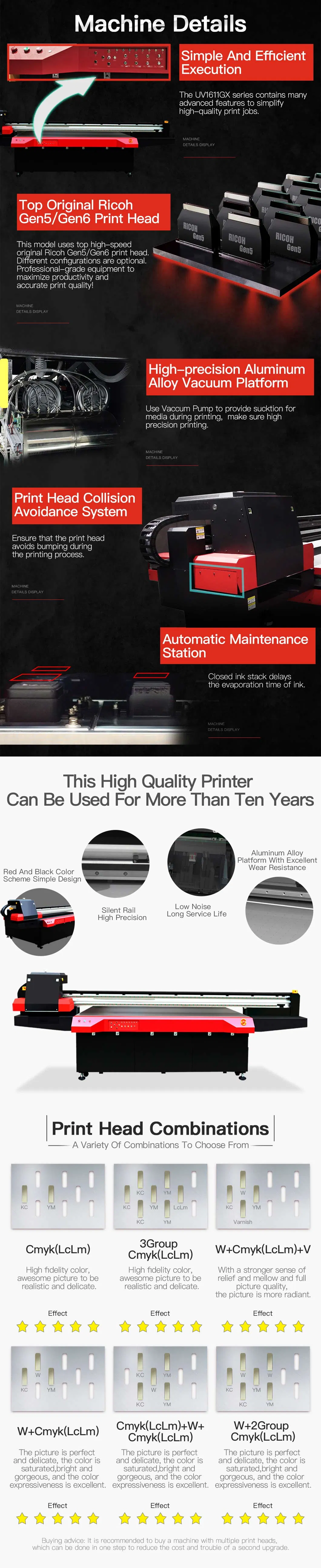 Mt 1600*1100mm Is Suitable for Acrylic Wood Mobile Phone Shell Small UV Flatbed Printer