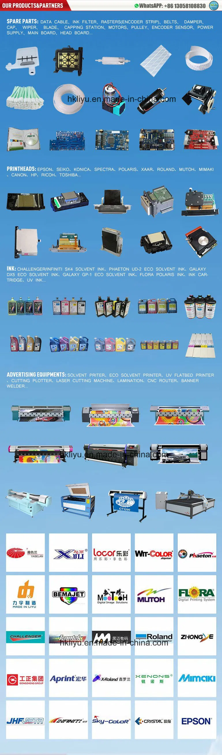 Original One Made in Japan Galaxy UV Ink for Dx5 Head C, M, Y, K W F Included Flush 1L/Bottle Dx5 UV Ink of Galaxy