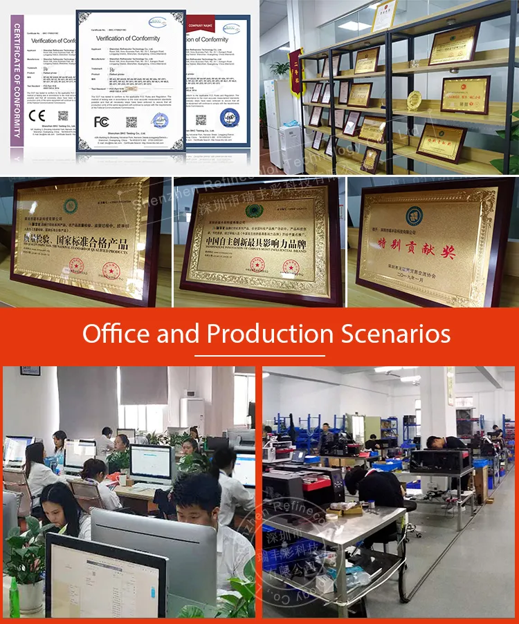 Refinecolor Multicolor A4 UV Printer for Pen, Mobile Phone Shell, Disk, Golf Ball, Metal Printing