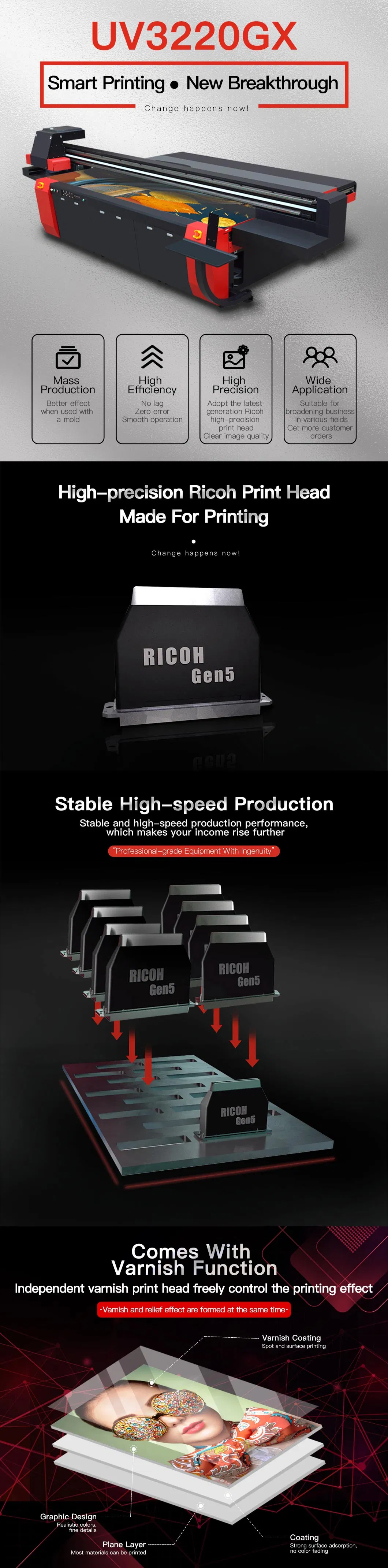 Refretonic Digi Industrial Machine Body Individual Ink Purging Cheapest UV Flatbed Printer