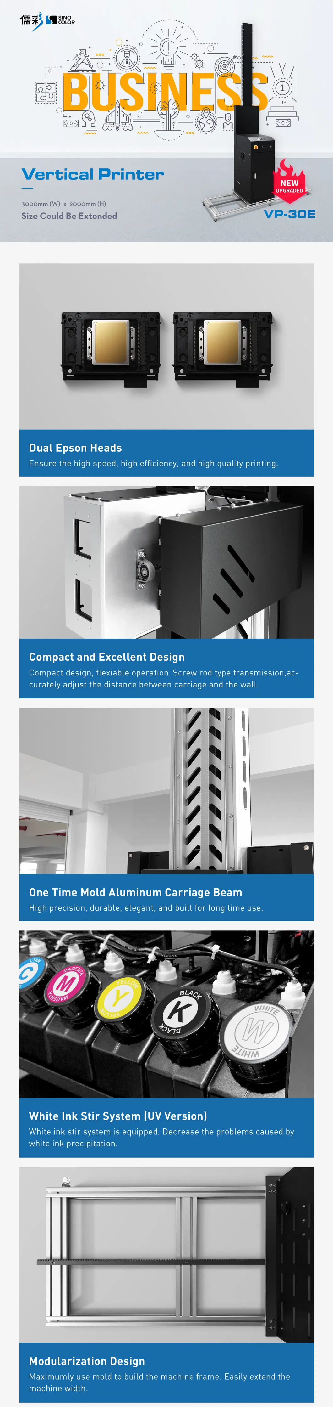 Sinocolor Best Price Acrylic Wall Vertical Printer