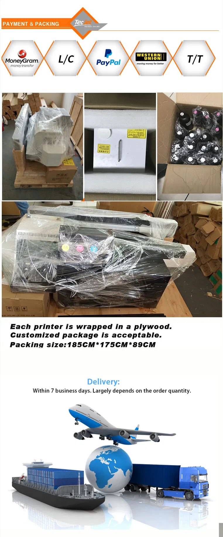 Tecjet Dx5, Dx7, XP600 Printhead 6090 UV Flatbed Printer Passport Cover Printing Machine