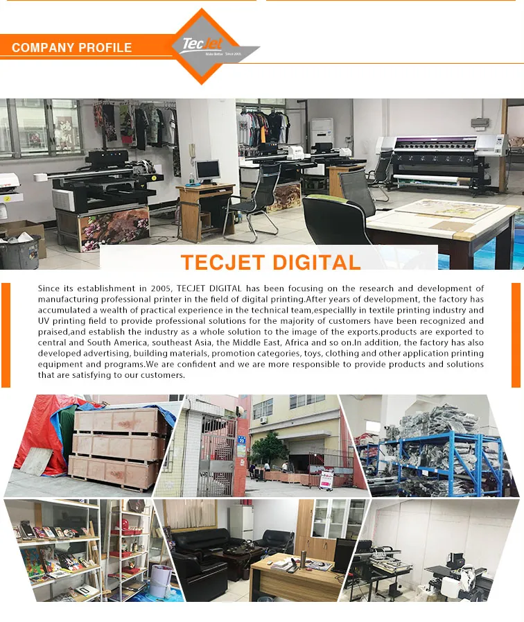 Tecjet Textile Fabric Cloth Printing Machine Inkjet Digital Sublimation Large Format T-Shirt Sports Ware Printer