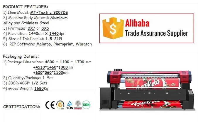Textile Printer 3.2m for Bedding Production with Epson Printhead 1440*1440dpi Resolution